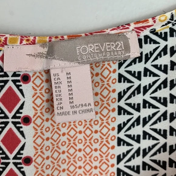 Forever 21 Boho Tribal Geometric Blouse - Picture 8 of 8
